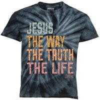 Christian Jesus The Way Truth Life Kids Tie-Dye T-Shirt