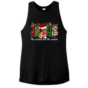 Christian Jesus The Reason Candy Cane Xmas Holiday Season Great Gift Ladies PosiCharge Tri-Blend Wicking Tank