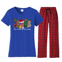 Christian Jesus The Reason Candy Cane Xmas Holiday Season Great Gift Women's Flannel Pajama Set