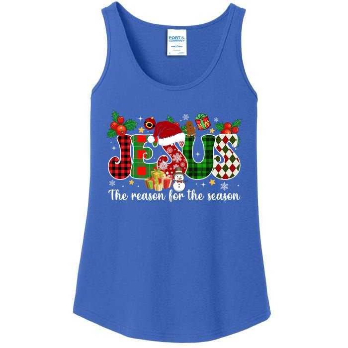 Christian Jesus The Reason Candy Cane Xmas Holiday Season Great Gift Ladies Essential Tank