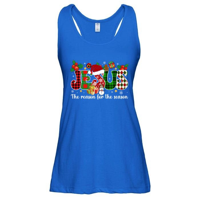 Christian Jesus The Reason Candy Cane Xmas Holiday Season Great Gift Ladies Essential Flowy Tank