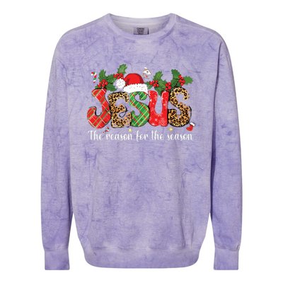 Christian Jesus The Reason Xmas Holiday Season Christmas Colorblast Crewneck Sweatshirt