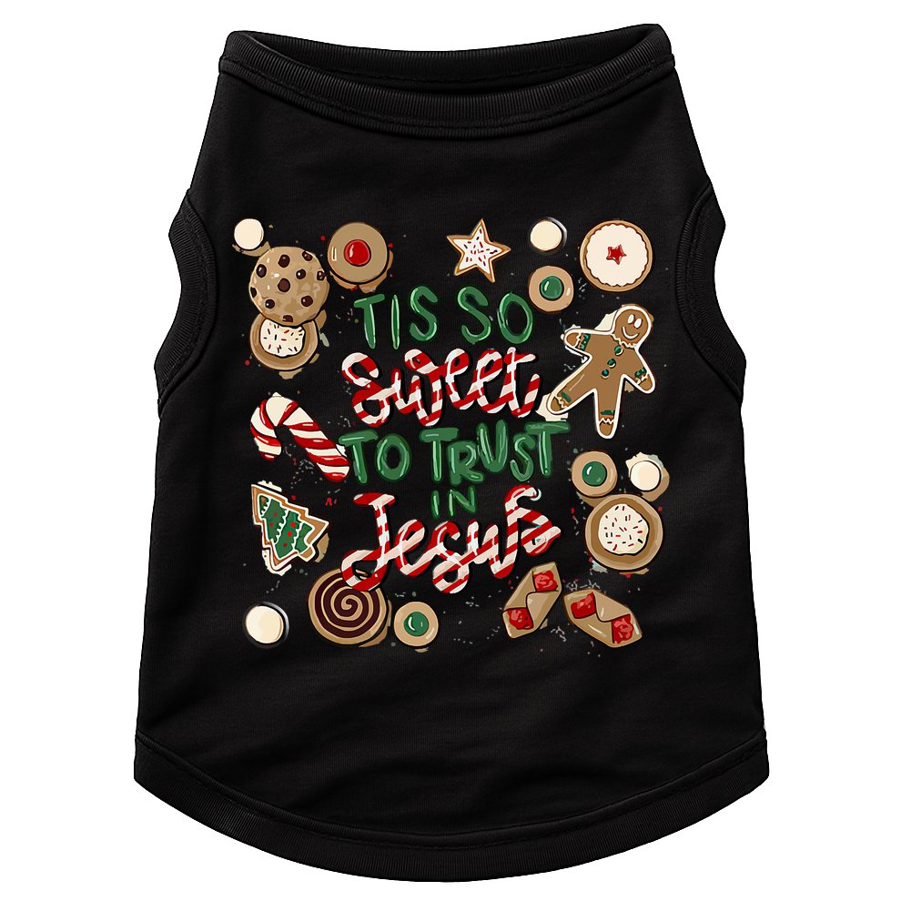 Christmas Jesus Tis So Sweet To Trust In Jesus Gingerbread Doggie Tank