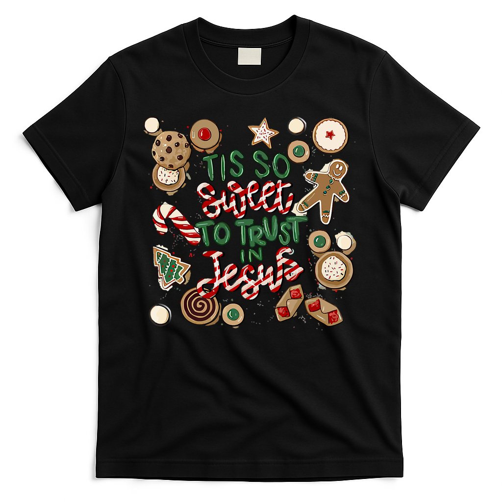 Christmas Jesus Tis So Sweet To Trust In Jesus Gingerbread T-Shirt