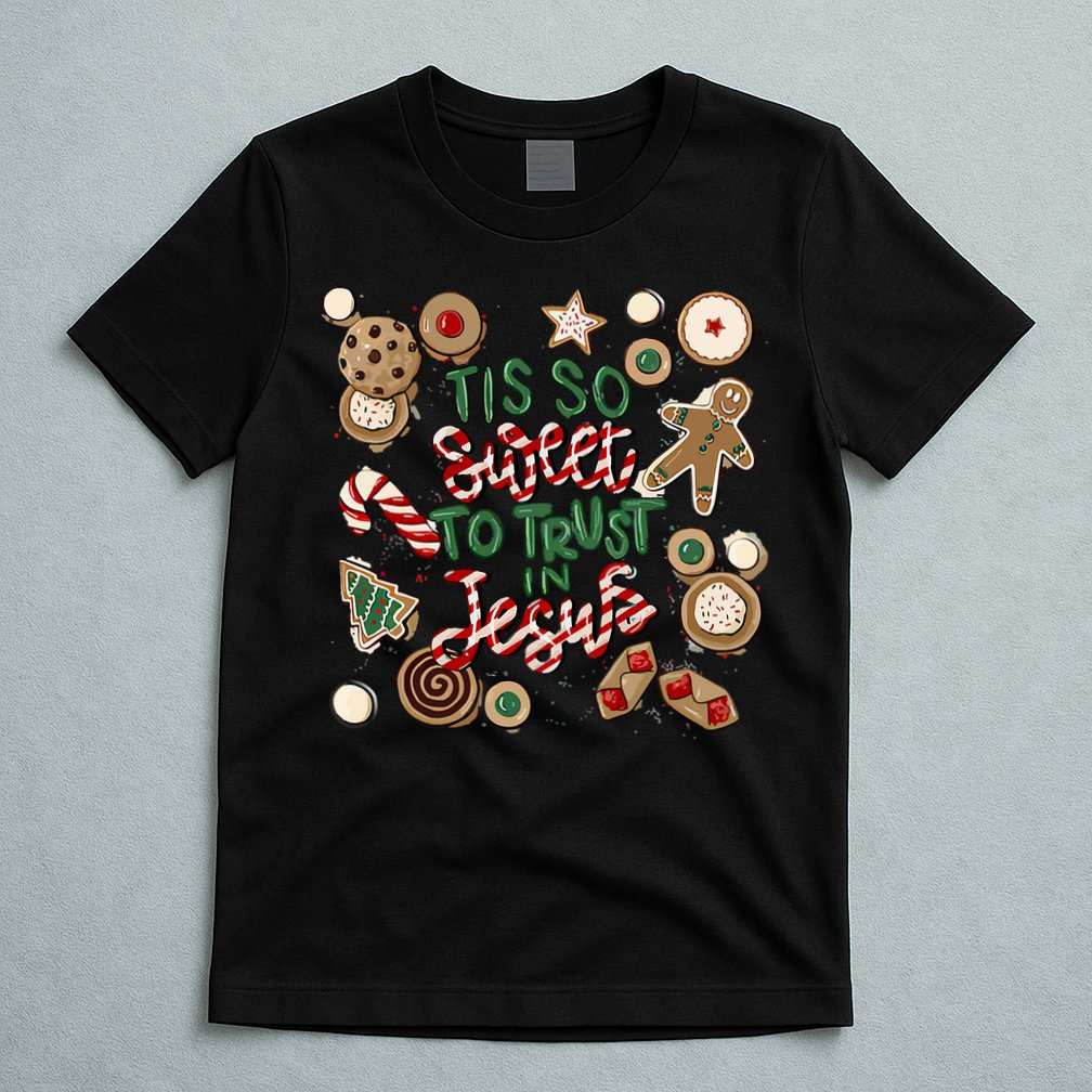 Christmas Jesus Tis So Sweet To Trust In Jesus Gingerbread T-Shirt