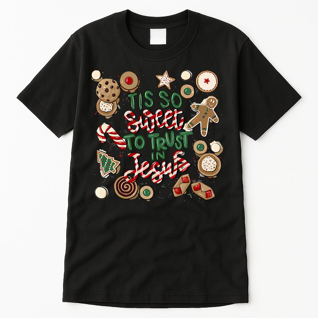 Christmas Jesus Tis So Sweet To Trust In Jesus Gingerbread Tall T-Shirt