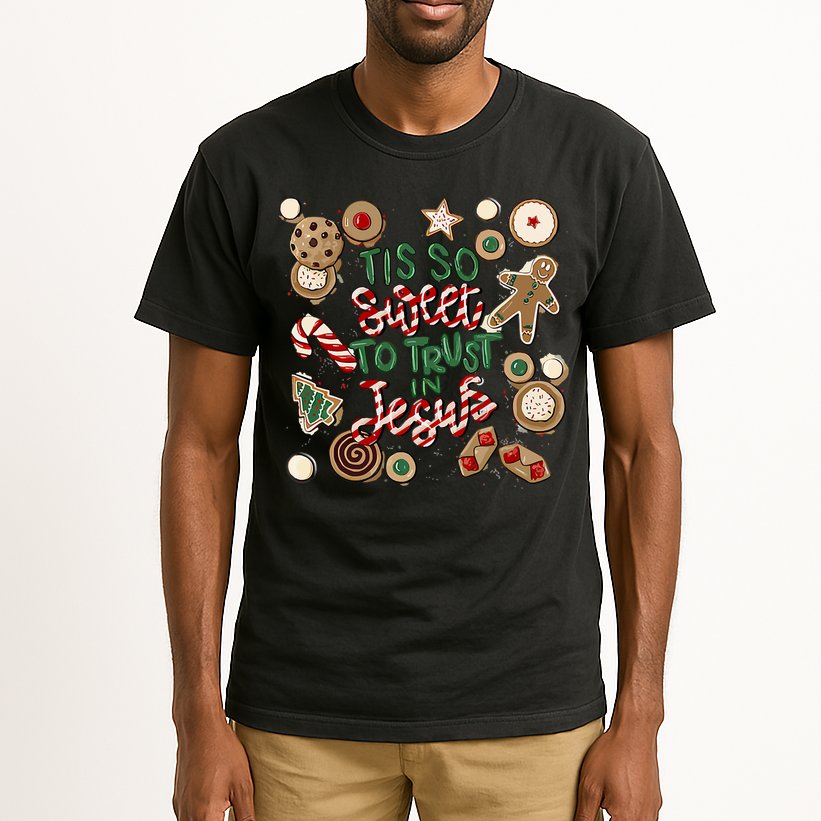 Christmas Jesus Tis So Sweet To Trust In Jesus Gingerbread Tall T-Shirt