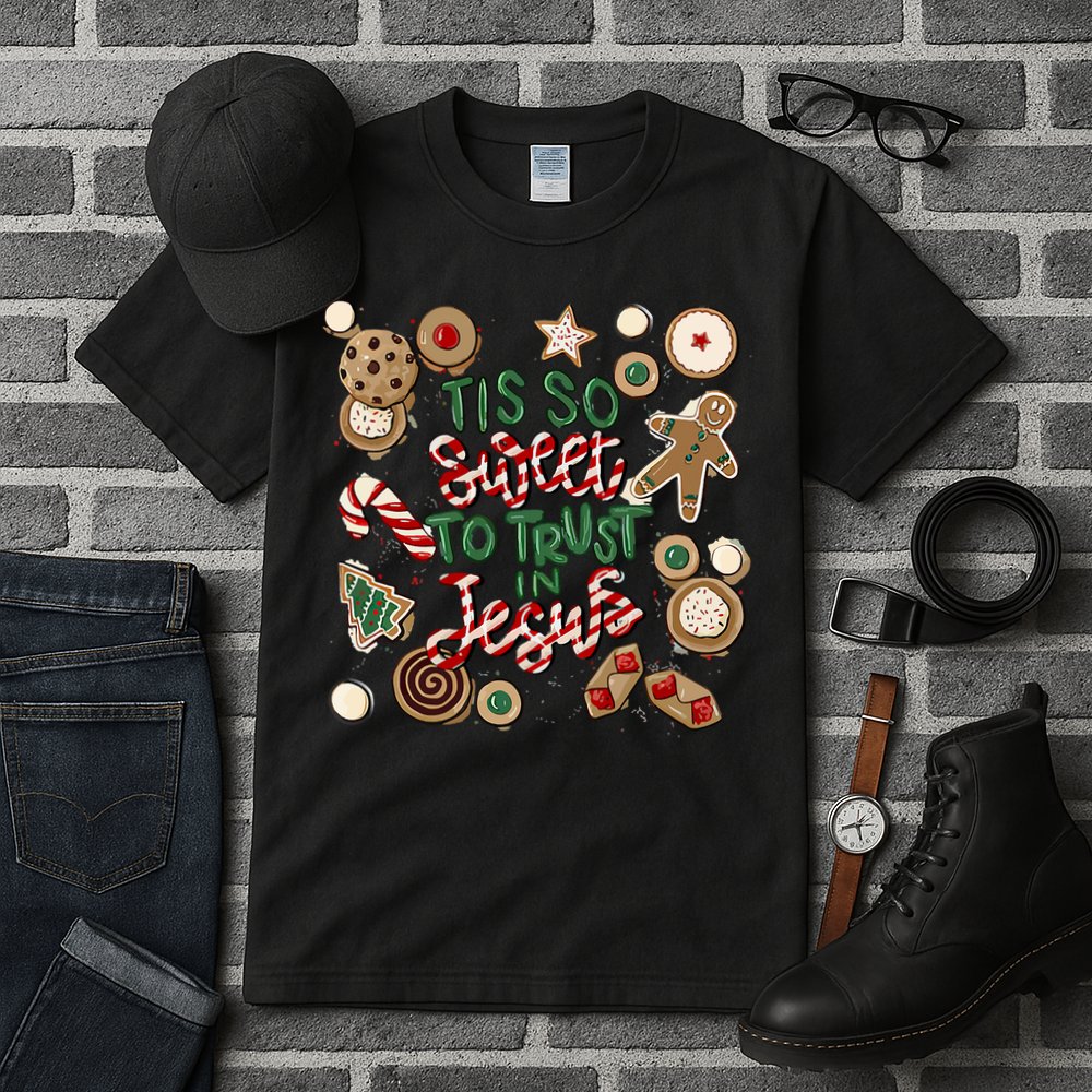 Christmas Jesus Tis So Sweet To Trust In Jesus Gingerbread Tall T-Shirt
