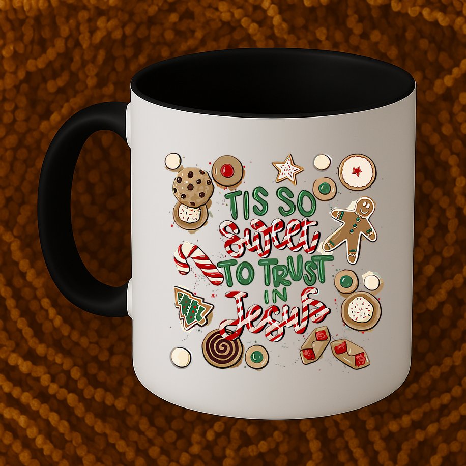 Christmas Jesus Tis So Sweet To Trust In Jesus Gingerbread Mug