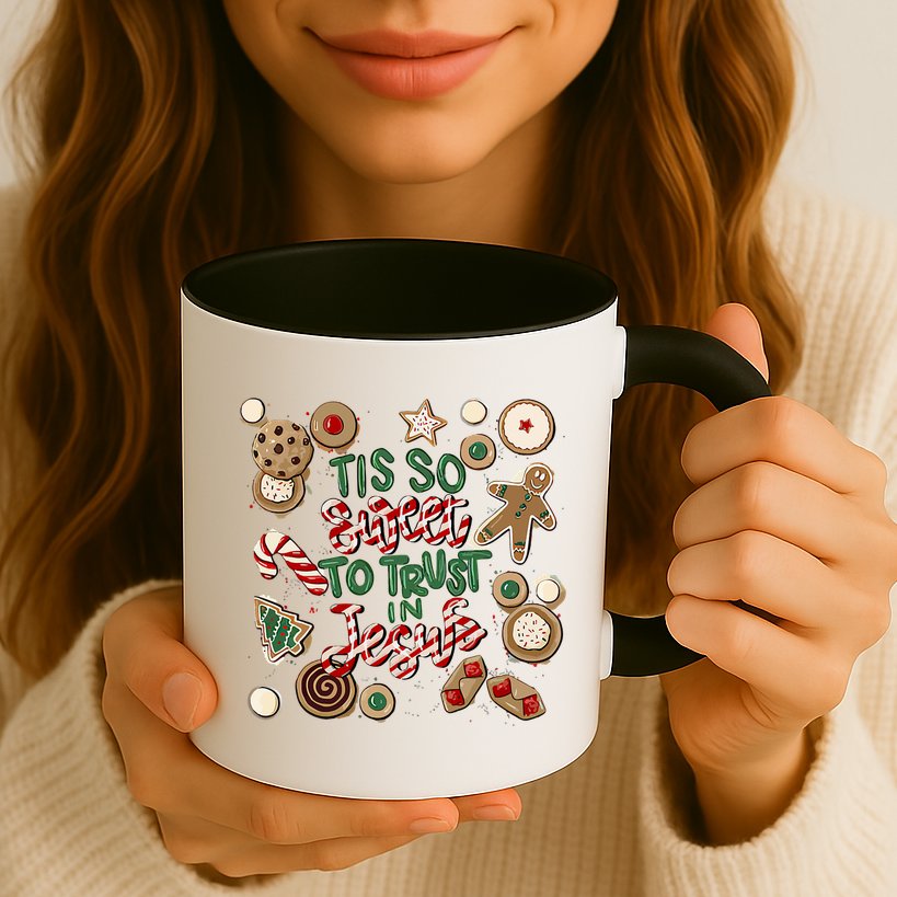 Christmas Jesus Tis So Sweet To Trust In Jesus Gingerbread Mug