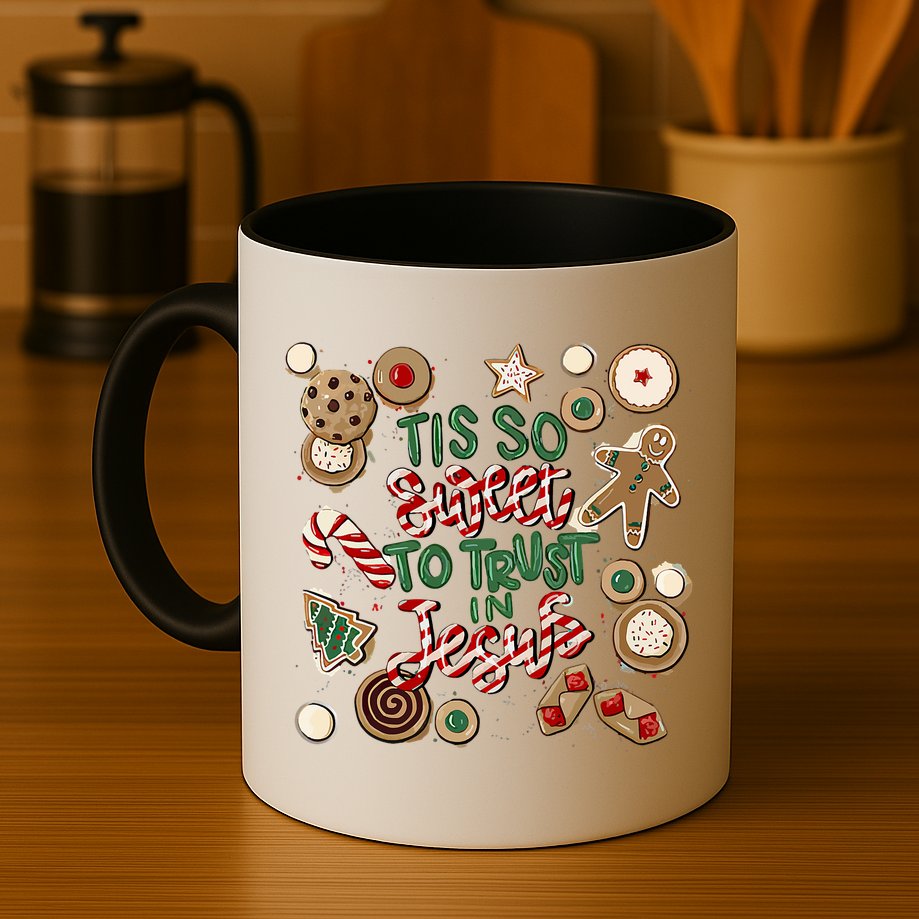Christmas Jesus Tis So Sweet To Trust In Jesus Gingerbread Mug