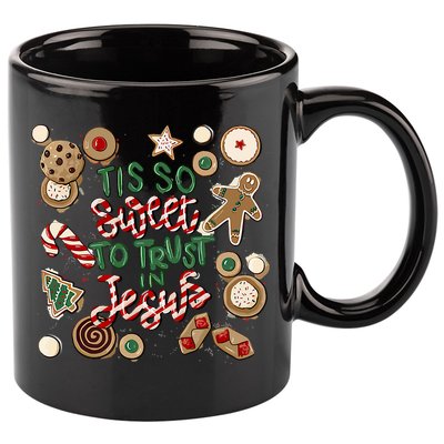 Christmas Jesus Tis So Sweet To Trust In Jesus Gingerbread 11oz C Handle Ceramic Mug