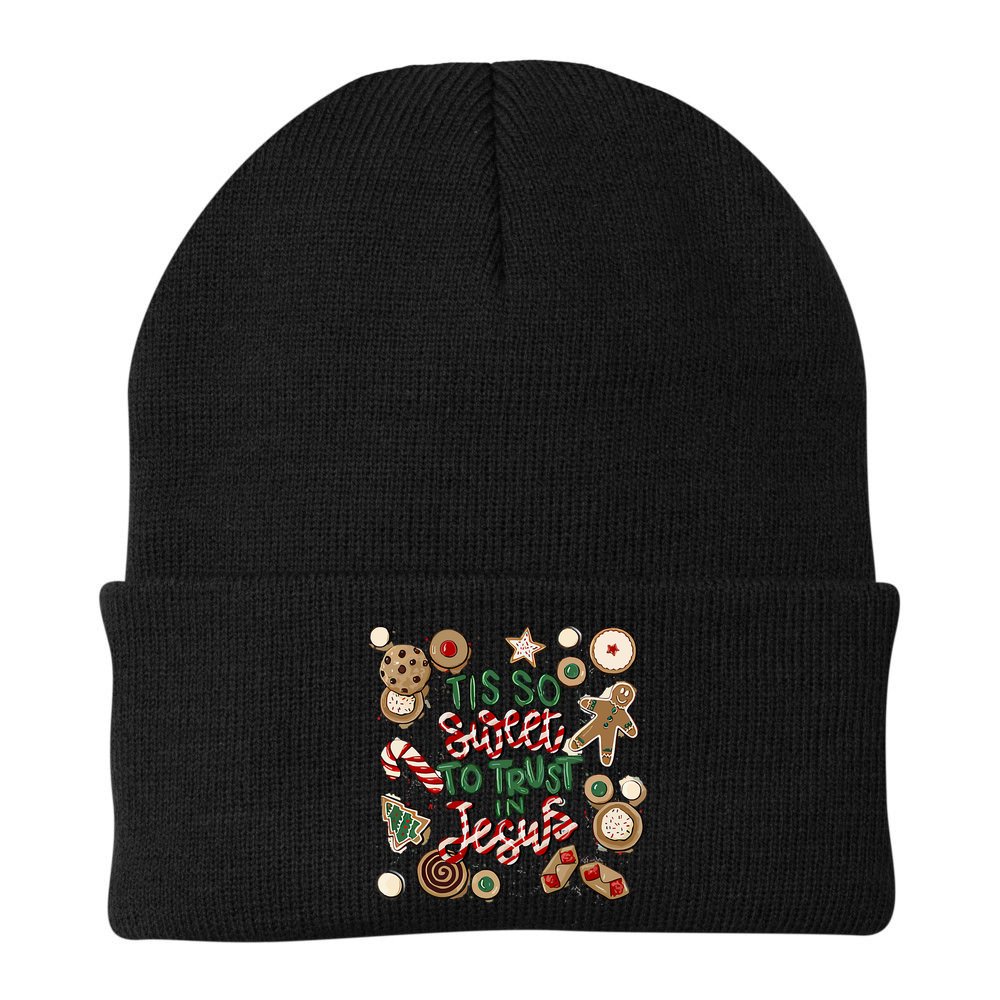 Christmas Jesus Tis So Sweet To Trust In Jesus Gingerbread Beanie