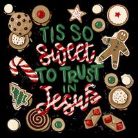 Christmas Jesus Tis So Sweet To Trust In Jesus Gingerbread Drawstring Bag