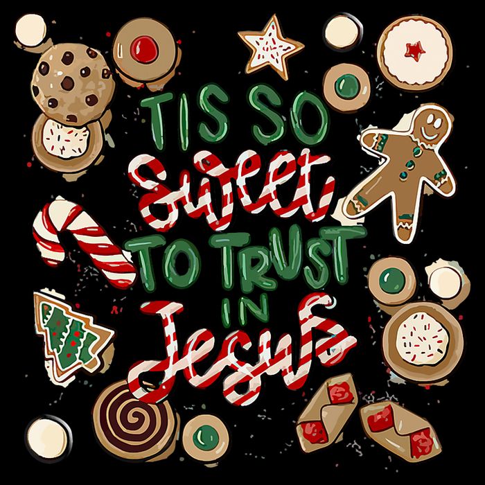 Christmas Jesus Tis So Sweet To Trust In Jesus Gingerbread Drawstring Bag