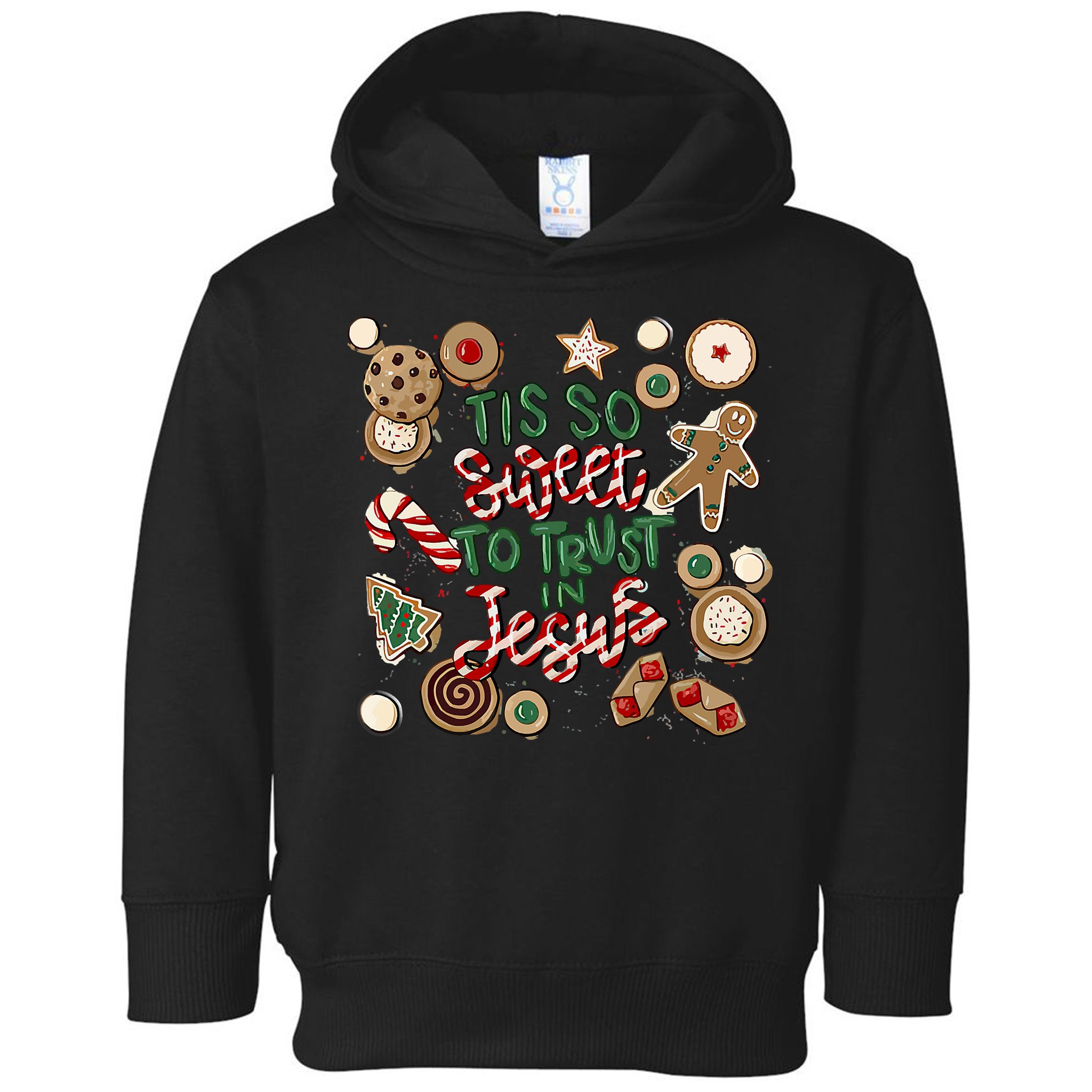 Christmas Jesus Tis So Sweet To Trust In Jesus Gingerbread Toddler Hoodie
