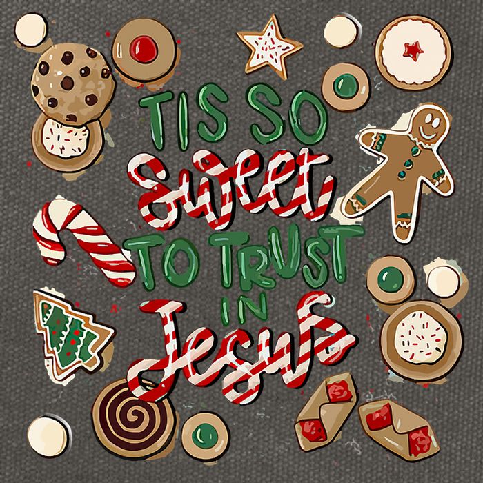 Christmas Jesus Tis So Sweet To Trust In Jesus Gingerbread Cotton Canvas Backpack