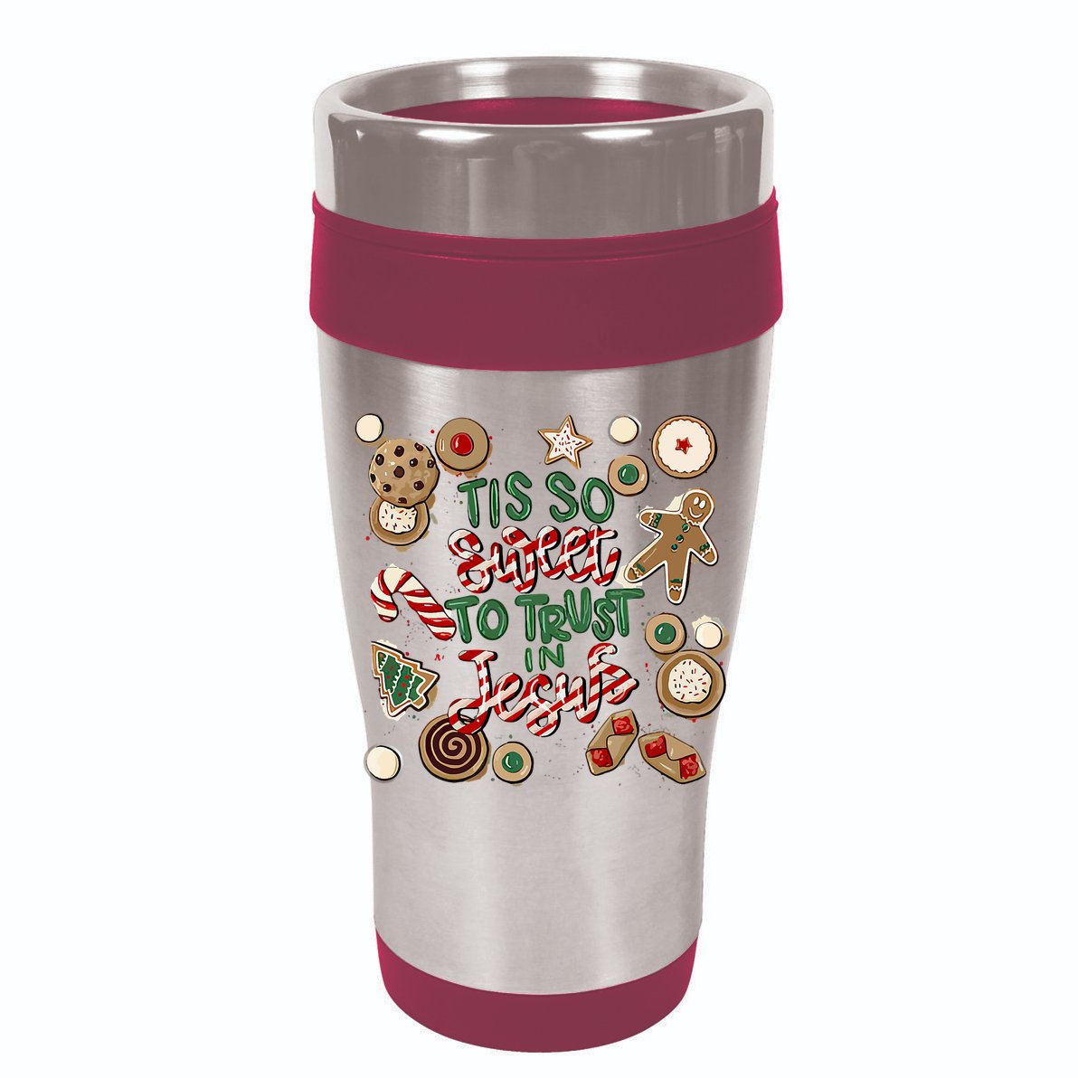 Christmas Jesus Tis So Sweet To Trust In Jesus Gingerbread Vector Backpack