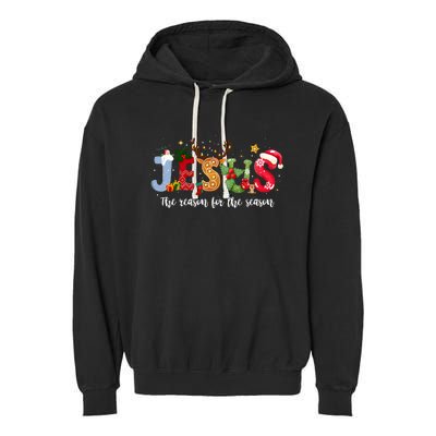 Christian Jesus The Reason Xmas Holiday Season Christmas Garment-Dyed Fleece Hoodie