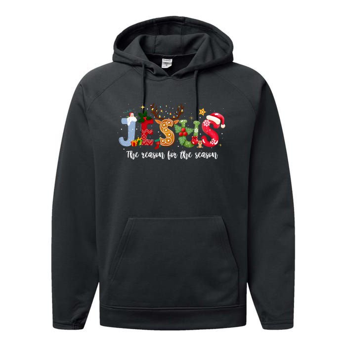 Christian Jesus The Reason Xmas Holiday Season Christmas Performance Fleece Hoodie