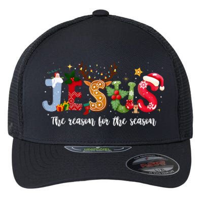 Christian Jesus The Reason Xmas Holiday Season Christmas Flexfit Unipanel Trucker Cap