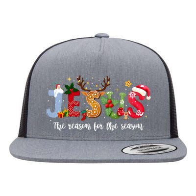 Christian Jesus The Reason Xmas Holiday Season Christmas Flat Bill Trucker Hat