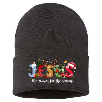 Christian Jesus The Reason Xmas Holiday Season Christmas Sustainable Knit Beanie