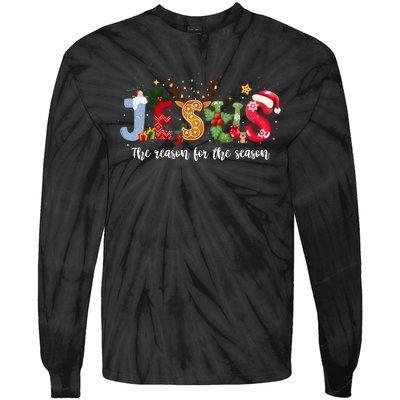 Christian Jesus The Reason Xmas Holiday Season Christmas Tie-Dye Long Sleeve Shirt