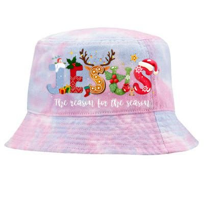 Christian Jesus The Reason Xmas Holiday Season Christmas Tie-Dyed Bucket Hat