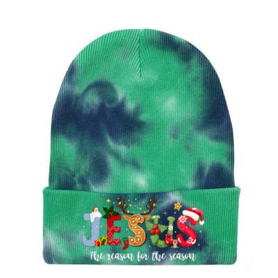 Christian Jesus The Reason Xmas Holiday Season Christmas Tie Dye 12in Knit Beanie