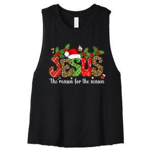 Christian Jesus The Reason Xmas Holiday Season Christmas Women's Racerback Cropped Tank