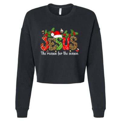 Christian Jesus The Reason Xmas Holiday Season Christmas Cropped Pullover Crew