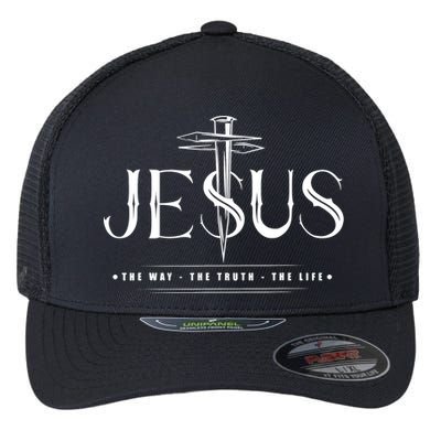Christian Jesus The Way The Truth The Life John 146 Flexfit Unipanel Trucker Cap