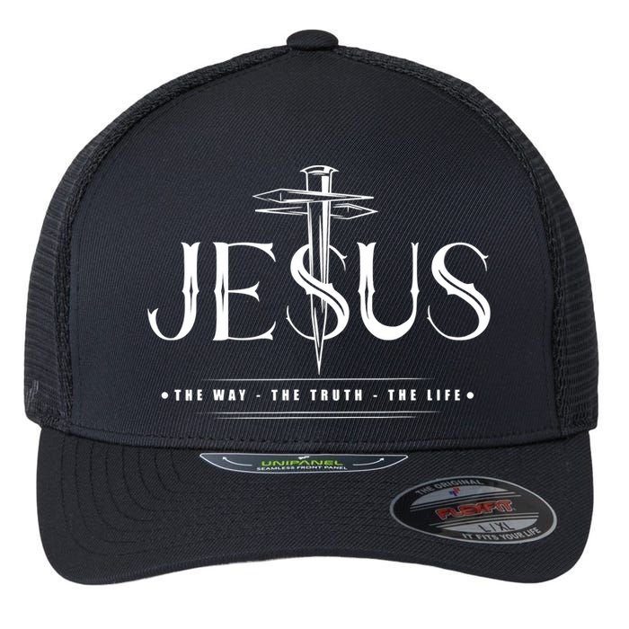 Christian Jesus The Way The Truth The Life John 146 Flexfit Unipanel Trucker Cap
