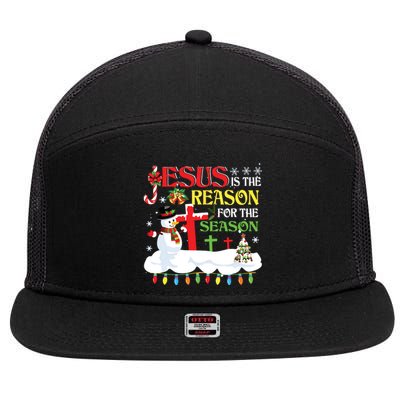 Christian Jesus The Reason Christmas Stocking Stuffer Gifts 7 Panel Mesh Trucker Snapback Hat