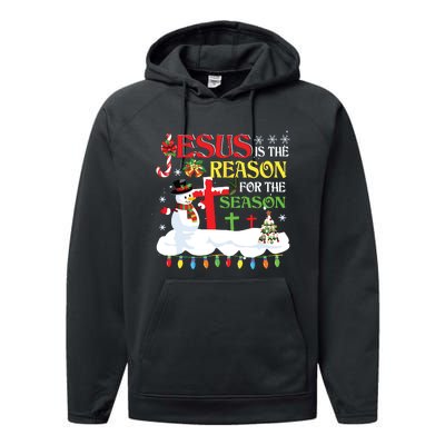 Christian Jesus The Reason Christmas Stocking Stuffer Gifts Performance Fleece Hoodie