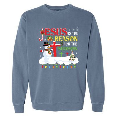 Christian Jesus The Reason Christmas Stocking Stuffer Gifts Garment-Dyed Sweatshirt