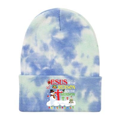 Christian Jesus The Reason Christmas Stocking Stuffer Gifts Tie Dye 12in Knit Beanie