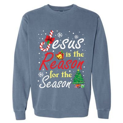 Christian Jesus The Reason Christmas Stocking Stuffer Gifts Garment-Dyed Sweatshirt