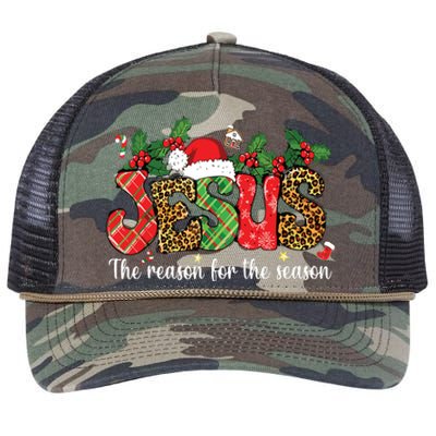 Christian Jesus The Reason Xmas Holiday Season Christmas Retro Rope Trucker Hat Cap