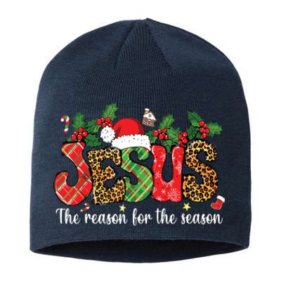 Christian Jesus The Reason Xmas Holiday Season Christmas Sustainable Beanie