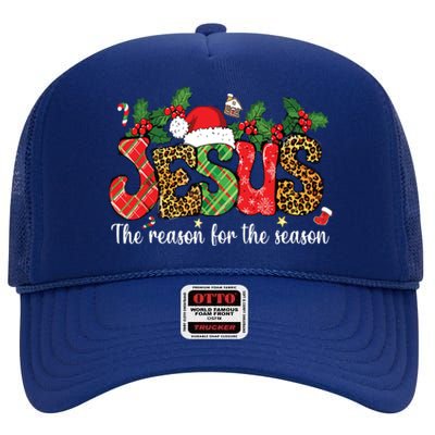 Christian Jesus The Reason Xmas Holiday Season Christmas High Crown Mesh Back Trucker Hat