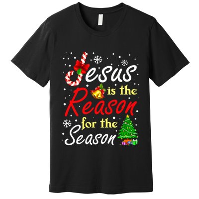 Christian Jesus The Reason Christmas Stocking Stuffer Premium T-Shirt