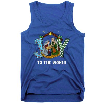 Christmas Joy To The World Baby Jesus Religious Christian Tank Top