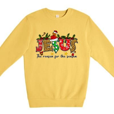 Christian Jesus The Reason Xmas Holiday Season Christmas Premium Crewneck Sweatshirt