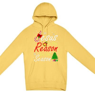 Christian Jesus The Reason Christmas Stocking Stuffer Gifts  Premium Pullover Hoodie