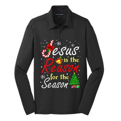 Christian Jesus The Reason Christmas Stocking Stuffer Gifts  Silk Touch Performance Long Sleeve Polo