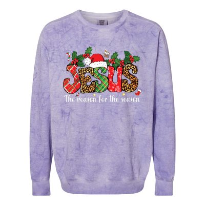 Christian Jesus The Reason Xmas Holiday Season Christmas Colorblast Crewneck Sweatshirt