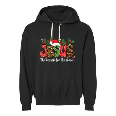 Christian Jesus The Reason Xmas Holiday Season Christmas Garment-Dyed Fleece Hoodie