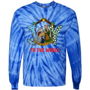 Christmas Joy To The World Jesus Religious Christian Great Gift Tie-Dye Long Sleeve Shirt